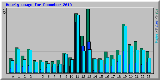 Hourly usage for December 2010