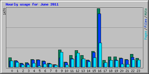 Hourly usage for June 2011